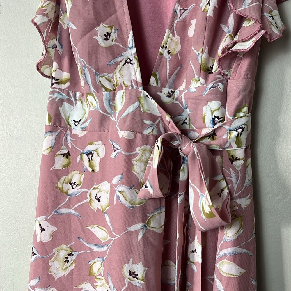 Boohoo FLORAL FRILL DETAIL WRAP MAXI DRESS - Picture 7 of 12
